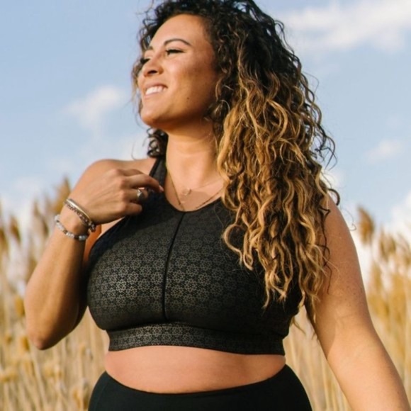 ZYIA Flower Power Black Printed Sports Bra Size Small - Picture 2 of 7